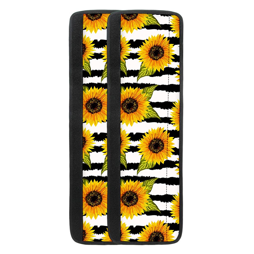 Sunflower Striped Pattern Print Refrigerator Handle Covers