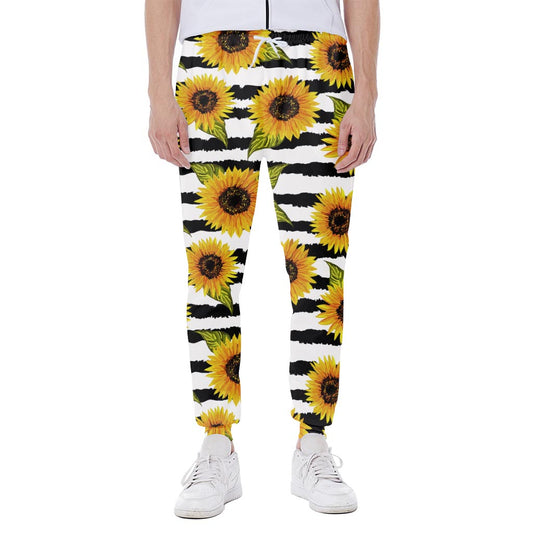 Sunflower Striped Pattern Print Scuba Joggers