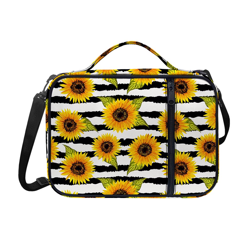 Sunflower Striped Pattern Print Shoulder Strap Bible Bag