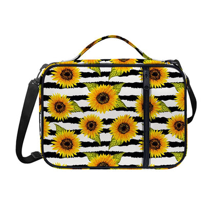 Sunflower Striped Pattern Print Shoulder Strap Bible Bag
