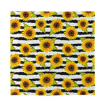 Sunflower Striped Pattern Print Silk Bandana