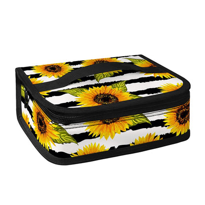 Sunflower Striped Pattern Print Small Lunch Bag