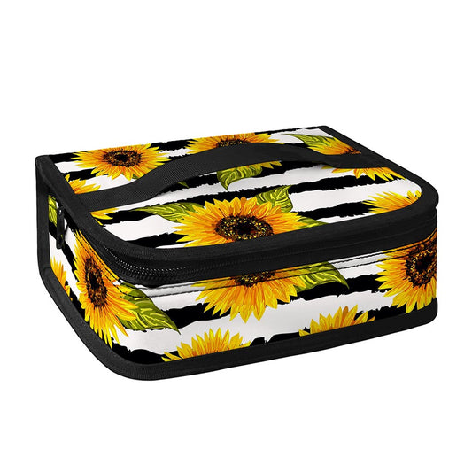 Sunflower Striped Pattern Print Small Lunch Bag
