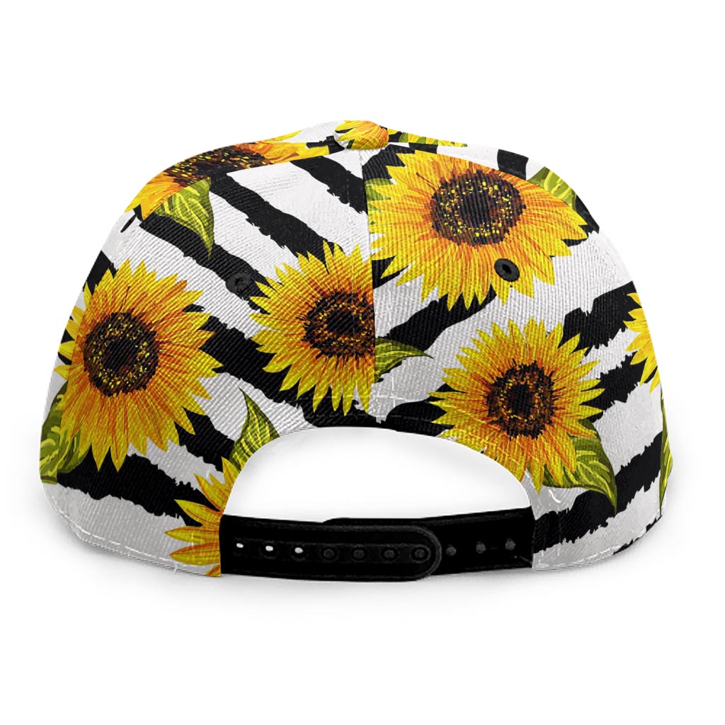 Sunflower Striped Pattern Print Snapback Cap