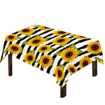 Sunflower Striped Pattern Print Tablecloth