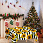 Sunflower Striped Pattern Print Tablecloth