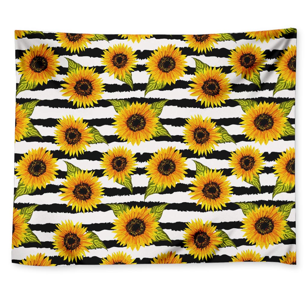 Sunflower Striped Pattern Print Tapestry
