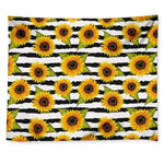 Sunflower Striped Pattern Print Tapestry