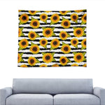 Sunflower Striped Pattern Print Tapestry