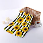 Sunflower Striped Pattern Print Towel