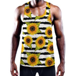Sunflower Striped Pattern Print Training Tank Top