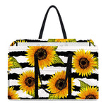 Sunflower Striped Pattern Print Utility Tote Bag