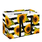 Sunflower Striped Pattern Print Utility Tote Bag