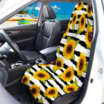 Sunflower Striped Pattern Print Waterproof Car Seat Cover