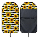 Sunflower Striped Pattern Print Waterproof Car Seat Cover