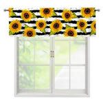 Sunflower Striped Pattern Print Window Valance