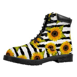 Sunflower Striped Pattern Print Work Boots