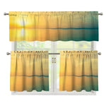 Sunrise Beach Print 3 Piece Kitchen Curtains