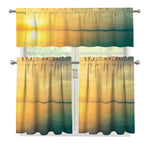 Sunrise Beach Print 3 Piece Kitchen Curtains