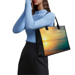 Sunrise Beach Print Canvas Tote Bag