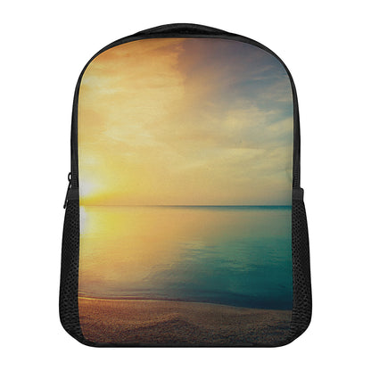Sunrise Beach Print Casual Backpack