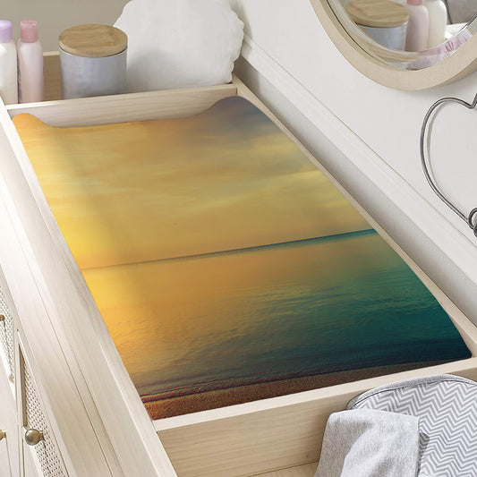 Sunrise Beach Print Changing Pad Cover