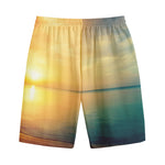 Sunrise Beach Print Cotton Shorts