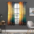 Sunrise Beach Print Grommet Curtain Panels