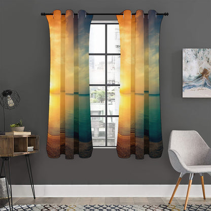 Sunrise Beach Print Curtain