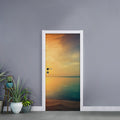 Sunrise Beach Print Door Sticker
