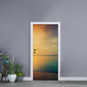 Sunrise Beach Print Door Sticker