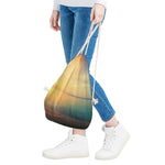 Sunrise Beach Print Drawstring Bag