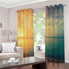 Sunrise Beach Print Extra Wide Grommet Curtains
