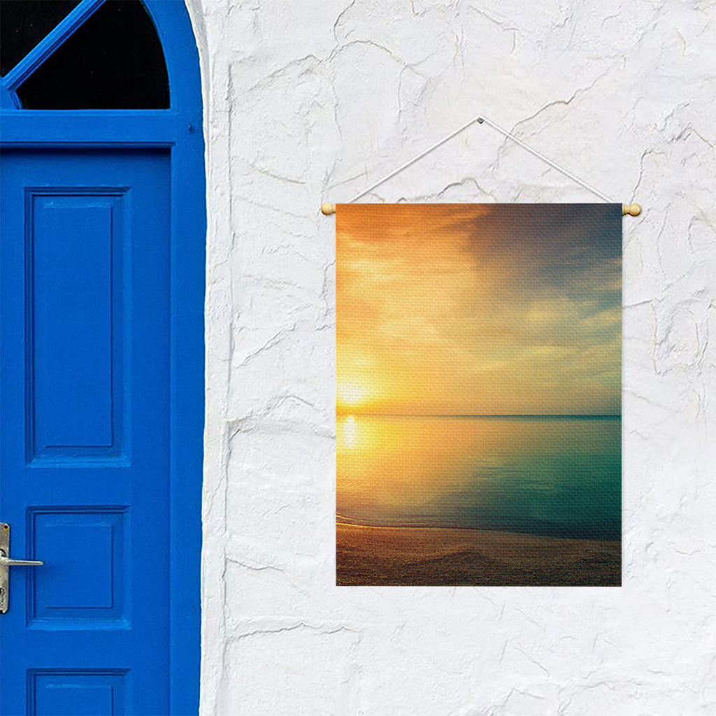 Sunrise Beach Print Garden Flag