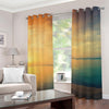 Sunrise Beach Print Grommet Curtains