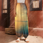 Sunrise Beach Print Harem Pants