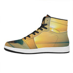 Sunrise Beach Print High Top Leather Sneakers