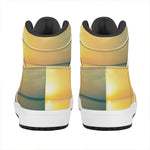 Sunrise Beach Print High Top Leather Sneakers