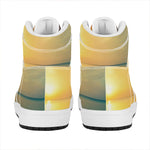 Sunrise Beach Print High Top Leather Sneakers