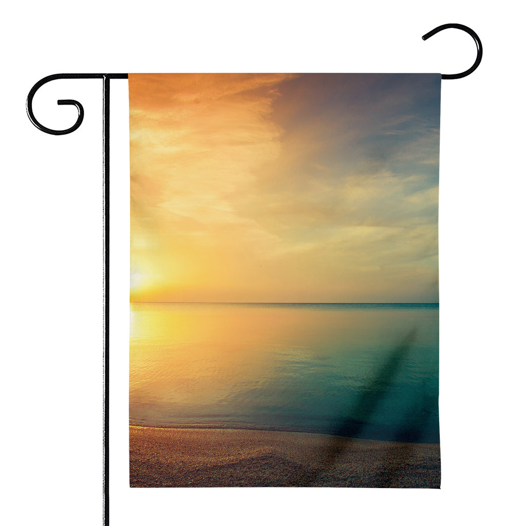 Sunrise Beach Print House Flag