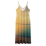 Sunrise Beach Print Jersey Midi Cami Dress