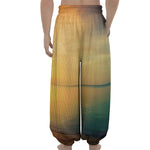 Sunrise Beach Print Lantern Pants