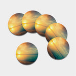 Sunrise Beach Print Leather Coaster Set