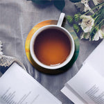 Sunrise Beach Print Leather Coaster Set