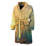 Sunrise Beach Print Men's Bathrobe