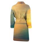 Sunrise Beach Print Men's Bathrobe