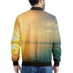 Sunrise Beach Print Men's Bomber Jacket