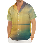 Sunrise Beach Print Men's Deep V-Neck Shirt