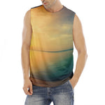 Sunrise Beach Print Men's Fitness Tank Top