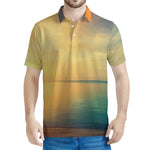 Sunrise Beach Print Men's Polo Shirt